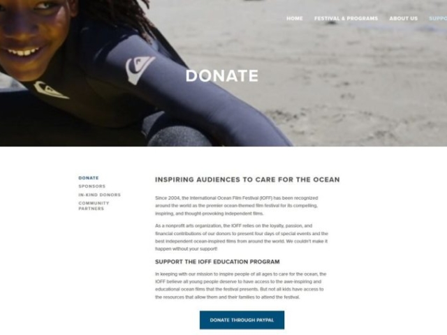 ocean film fest donate page